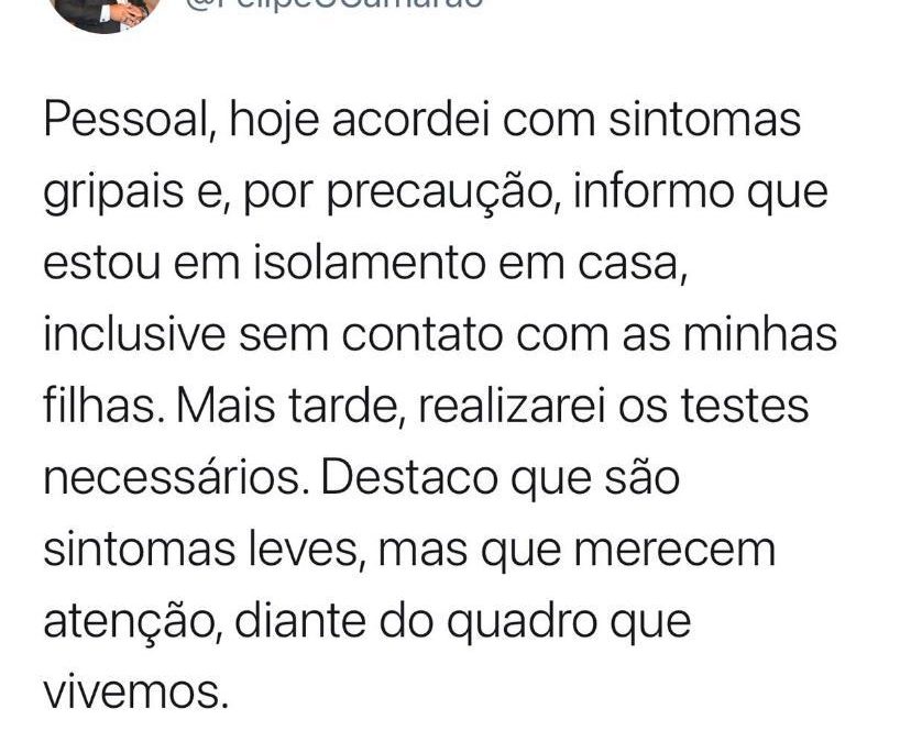 Secretario de Educação Felipe Camarão anuncia suspeita de Covid-19