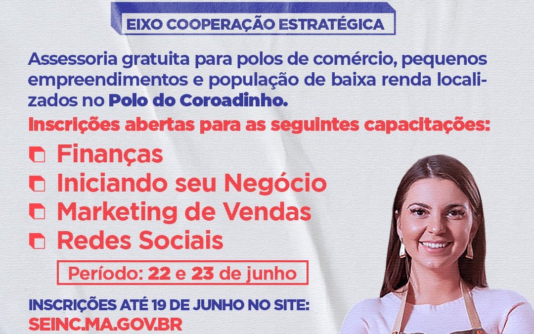 Trabalho Jovem: inscrições abertas para as capacitações do Eixo Cooperação Estratégica, no Polo Coroadinho