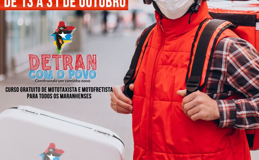 Detran-MA abre inscrições para segunda turma dos cursos online de mototaxista e motofretista