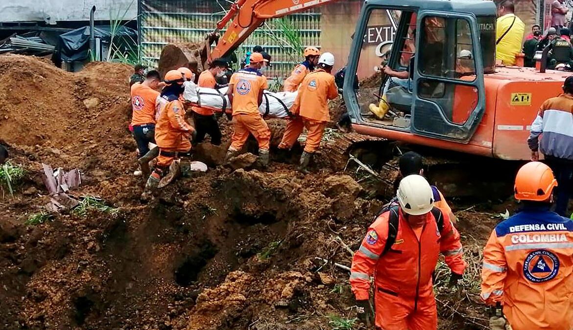 Doze pessoas morrem em deslizamento de terra na Colômbia