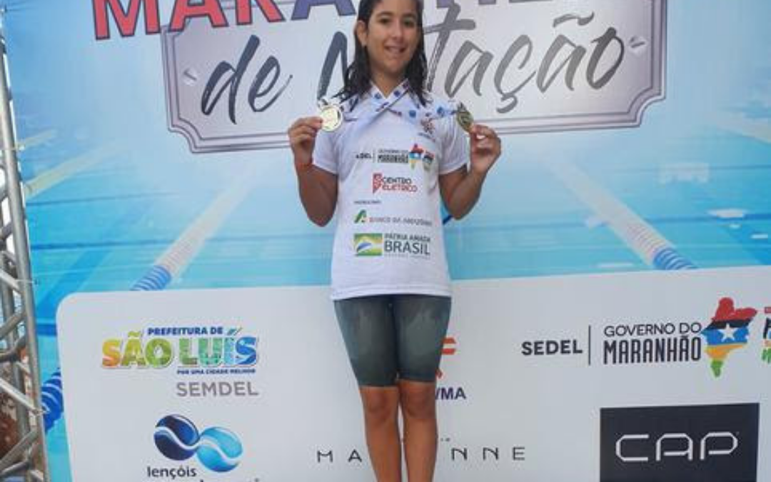 Sofia Duailibe fatura três medalhas de ouro no Maranhense de Natação