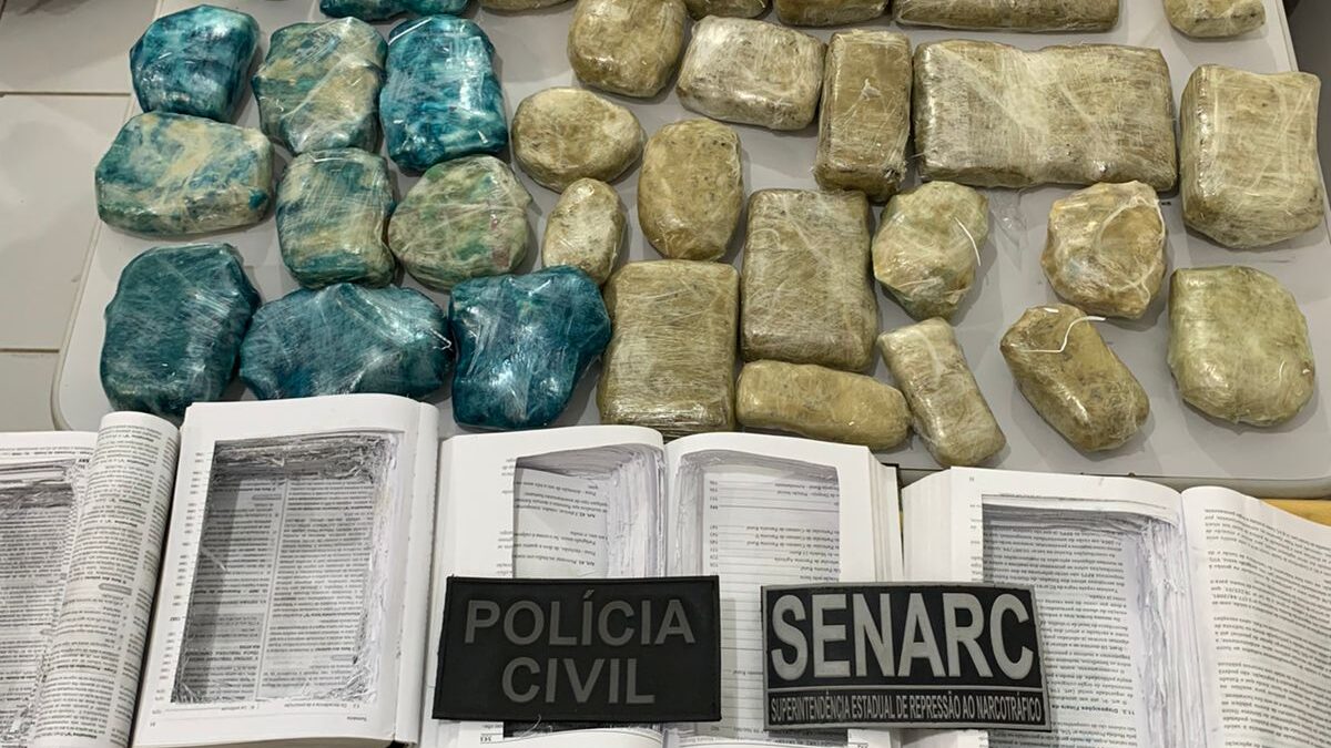 Carga de drogas escondida dentro de livros é apreendida no Aeroporto Internacional de São Luís